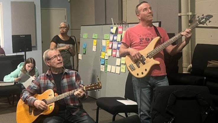 A group of musicians with guitars